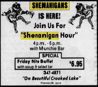 Mr. Jons (Hubs, Jonathans Landing, Just Between Friends, Shenanigans) - Apr 1981 Shenanigans (newer photo)